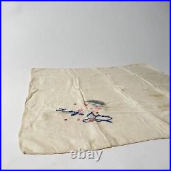 Vintage 1950's Tokyo Japan Embroidered Silk Scarf A5366