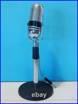 Vintage 1960S Midland 22-104 Dual Crystal Pill Microphone & Stand Antique Prop