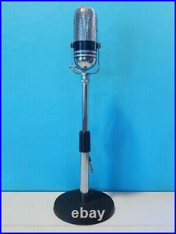 Vintage 1960S Midland 22-104 Dual Crystal Pill Microphone & Stand Antique Prop