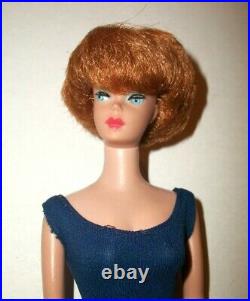 Vintage 1960s Titian American Girl Face Bubblecut Barbie Doll Blue Helenca Suit