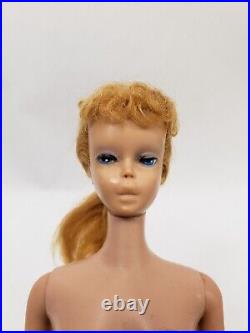 Vintage 1961 #5 Blonde Ponytail Barbie Doll MATTEL Stamped Japan On Foot- D