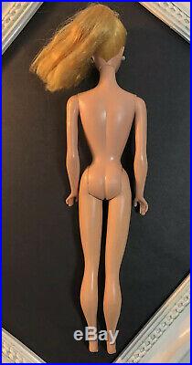Vintage 1961 Barbie Doll #4-Pretty Blonde Doll-#850-stand+CASE-SEE MY STORE
