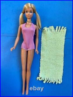 Vintage 1966 Barbie MALIBU PJ With Swimsuit And Towel