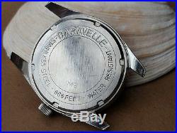 Vintage 1969 Bulova Caravelle 666 Feet Divers Watch withDeep Patina, All SS Case