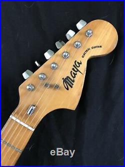 Vintage 1970s Maya SC36DN S-Type Lawsuit Electric Guitar Made in Japan