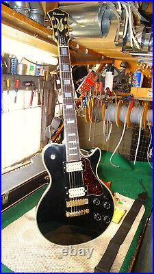 Vintage 1978 Ibanez PF-300 Electric Guitar Black Up-graded w' DiMarzio's Super