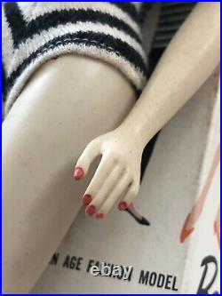 Vintage #3 Blonde1960 Ponytail Barbie Doll Mattel /Box & Earrings TM