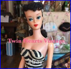 Vintage 60s Ponytail Barbie Brunette Doll #5 Beautiful