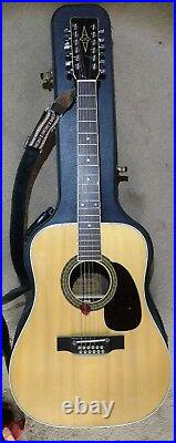 Vintage Alvarez 12 string acoustic guitar With Hard Case (N. NEW Condition)