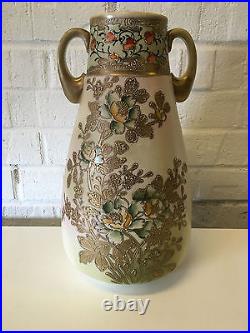 Vintage Antique 12 Japanese Likely Nippon Double Handle Vase Flowers Decoration