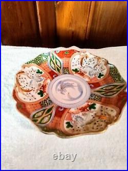 Vintage Antique 1900 -1940 Japanese 10 Imari Porcelain Dish With Gold Accents