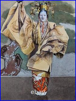 Vintage / Antique Eizo Kato Japanese Meiji Showa Watercolor NOH Theater Actor