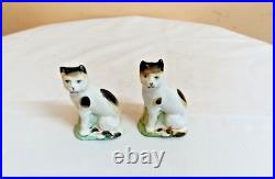 Vintage Antique Japan Porcelain Statue Cat Multi Colors Exquisite 10Cm Figurine