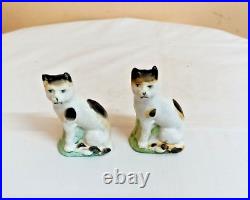 Vintage Antique Japan Porcelain Statue Cat Multi Colors Exquisite 10Cm Figurine