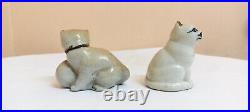 Vintage Antique Japan Porcelain Statue Cat Multi Colors Exquisite Figurine Old