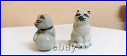 Vintage Antique Japan Porcelain Statue Cat Multi Colors Exquisite Figurine Old