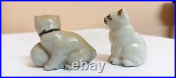 Vintage Antique Japan Porcelain Statue Cat Multi Colors Exquisite Figurine Old