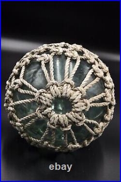 Vintage Antique Japanese Glass Fishing Floats Balls Buoy 10 Inches With Net