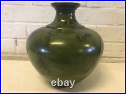 Vintage Antique Japanese Patinated Bronze Vase Manner of Okazaki Sessei Shojiro