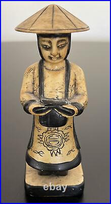 Vintage / Antique Japanese Street Musicians Stone Carved Figures Sculptures RARE