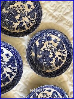 Vintage Antique Plates Porcelin Japan Blue White 11 Plates