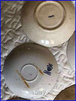 Vintage Antique Plates Porcelin Japan Blue White 11 Plates