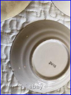 Vintage Antique Plates Porcelin Japan Blue White 11 Plates