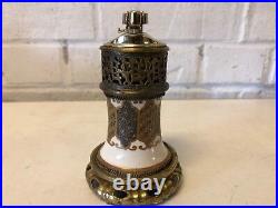 Vintage Antique Porcelain & Brass Japanese Satsuma Lighter with Attachable Base