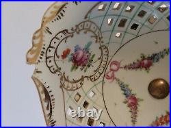 Vintage Antique Raised Bisque Bowl Children Cherubs Angels Serifin Hand Painted