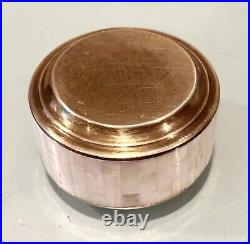 Vintage Antique Unused Of Mother Pearl Abalone Brass Cigarette Ashtray