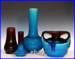 Vintage Awaji Pottery Drip Vase Japanese Wabi Sabi Zen Ikebana