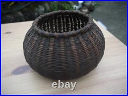 Vintage Bamboo basket Old Container Antique Japan H4inch