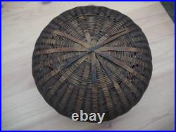 Vintage Bamboo basket Old Container Antique Japan H4inch