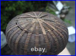 Vintage Bamboo basket Old Container Antique Japan H4inch