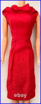 Vintage Barbie 1962 Rare Red Silk Sheath PAK Dress 353-08