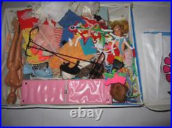 Vintage Barbie Case With Dolls Clothing Accessories