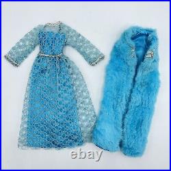 Vintage Barbie Doll FRANCIE #3459 Twilight Twinkle Blue Dress & Long Plush Vest
