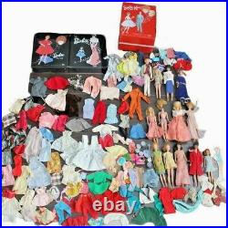 Vintage Barbie Dolls Lot Midge Ken Skipper 1960 1963 1958 Japan Case Clothing