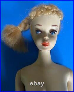 Vintage Barbie Ponytail 3 #850 Blonde Braid Doll w Original Box & Accessories