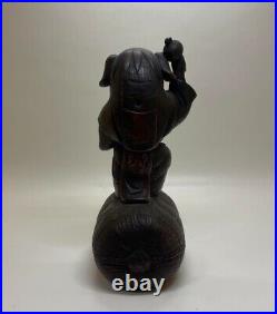 Vintage Bizen Ware Shishi-Gaburi Lion Dance Ornament, Shishi-mai Feng Shui Decor