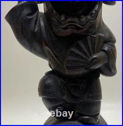 Vintage Bizen Ware Shishi-Gaburi Lion Dance Ornament, Shishi-mai Feng Shui Decor