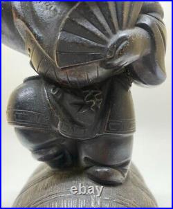 Vintage Bizen Ware Shishi-Gaburi Lion Dance Ornament, Shishi-mai Feng Shui Decor