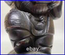 Vintage Bizen Ware Shishi-Gaburi Lion Dance Ornament, Shishi-mai Feng Shui Decor