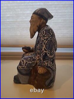 Vintage Blue And White Japanese Porcelain Kutani Juronjin Statue