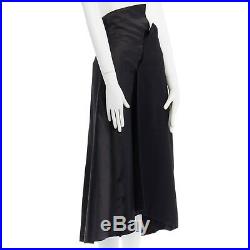 Vintage COMME DES GARCONS AW1992 black foldover waist wrap front midi skirt S