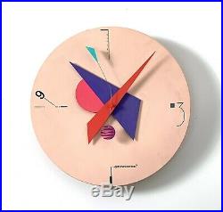 Vintage Canetti Art Time Wall Clock Memphis Post Modern Mid Century Unique 80s