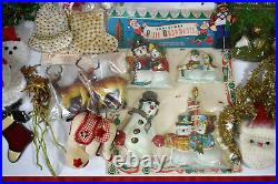 Vintage Christmas ornament Lot Japan kitsch angel elf deer snowman Santa pixie