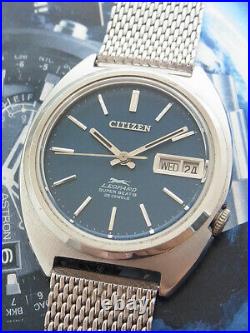 Vintage Citizen Leopard Super Beat 8 Blue Dial Automatic 26 Jewels Japan Watch