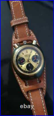 Vintage Citizen Panda Bullhead 8110 Chronograph Day Date Automatic Men's Watch