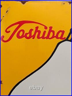 Vintage Enamel Signboard TOSHIBA LIGHT Bubble